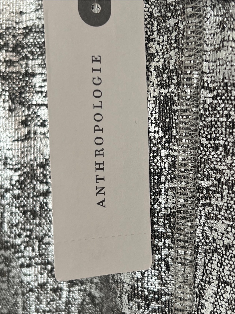 ANTHROPOLOGIE PILCRO Women's Silver Metallic Mock Neck Cap Sleeve Top Size XS - Picture 4 of 5